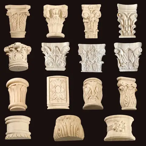 빈티지 나무 조각 로마 기둥 데칼 가구 액세서리, 나무 조각 코너, Onlay 아플리케 문짝 프레임 장식, 홈 데코