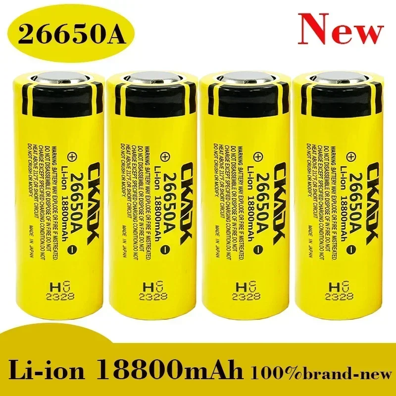 Baterai 2024 asli 26650A 18800Mah 3.7V 50A baterai isi ulang Lithium-ion cocok untuk 26650 senter LED dan kamera