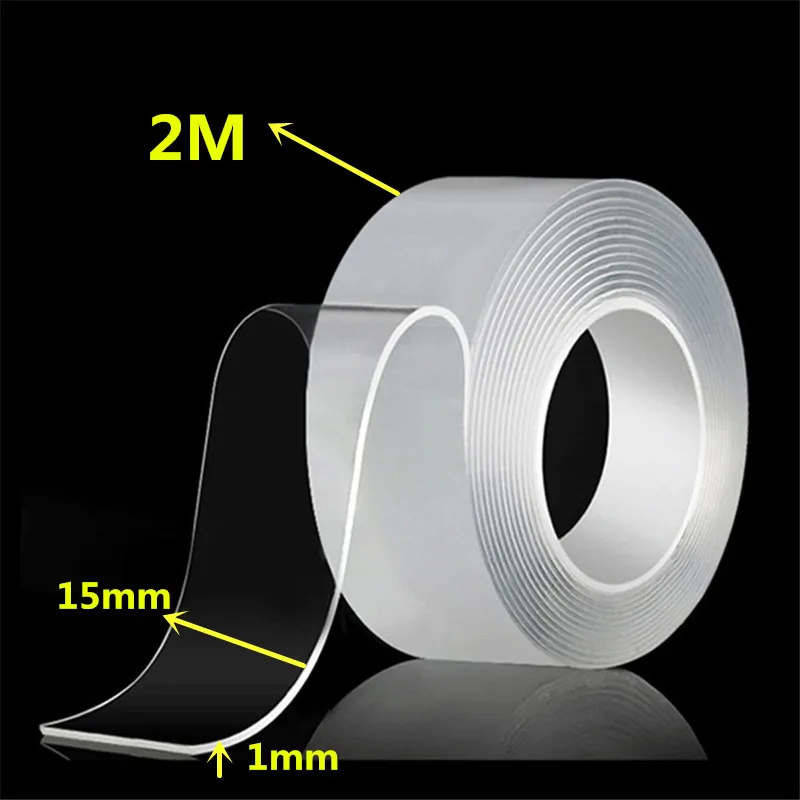 1M 2M 3M 5M Nano Tape Dubbelzijdig Tape Transparant Herbruikbaar Waterdicht Plakken Sterke Tapes Schoonmaakbare Keuken Badkamer Supplie