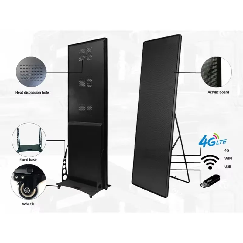 20mm Ultra Thin Mirror LED Advertising Panel 5000nits Super High Brightness Glossy Screen for Bar Indoor High-end Poster Adverti view 5