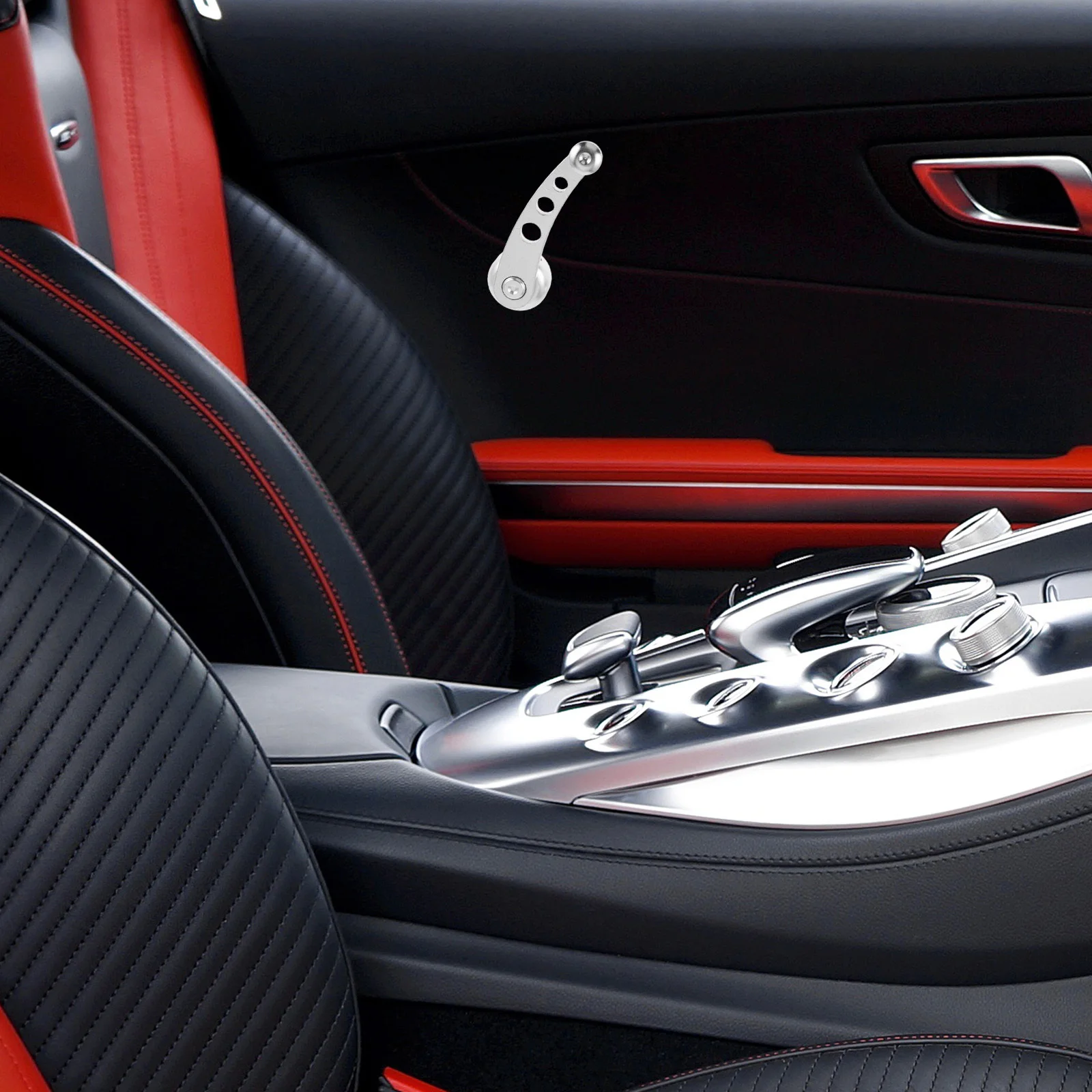 

2Pcs Window Crank Handle Universal Aluminum Alloy Replacement Manual Window Riser Handle for Trucks Vehicle Auto Accessories