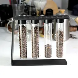 Magnet Coffee Beans Storage Container Tube Display Rack Tea Bottle Glass Single Dose Espresso Accessory Coffeware Set Barista