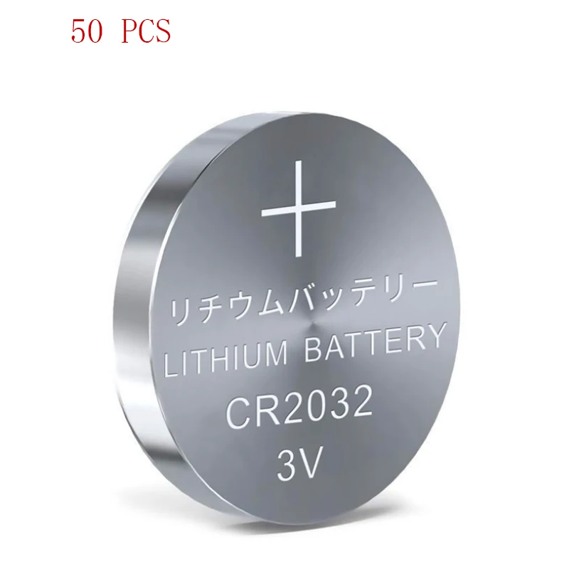 New 50Pcs 3V CR2032 Lithium Button Cell Battery BR2032 DL2032 CR2032 Button Coin Cell BatteriesFor Watches clocks calculator