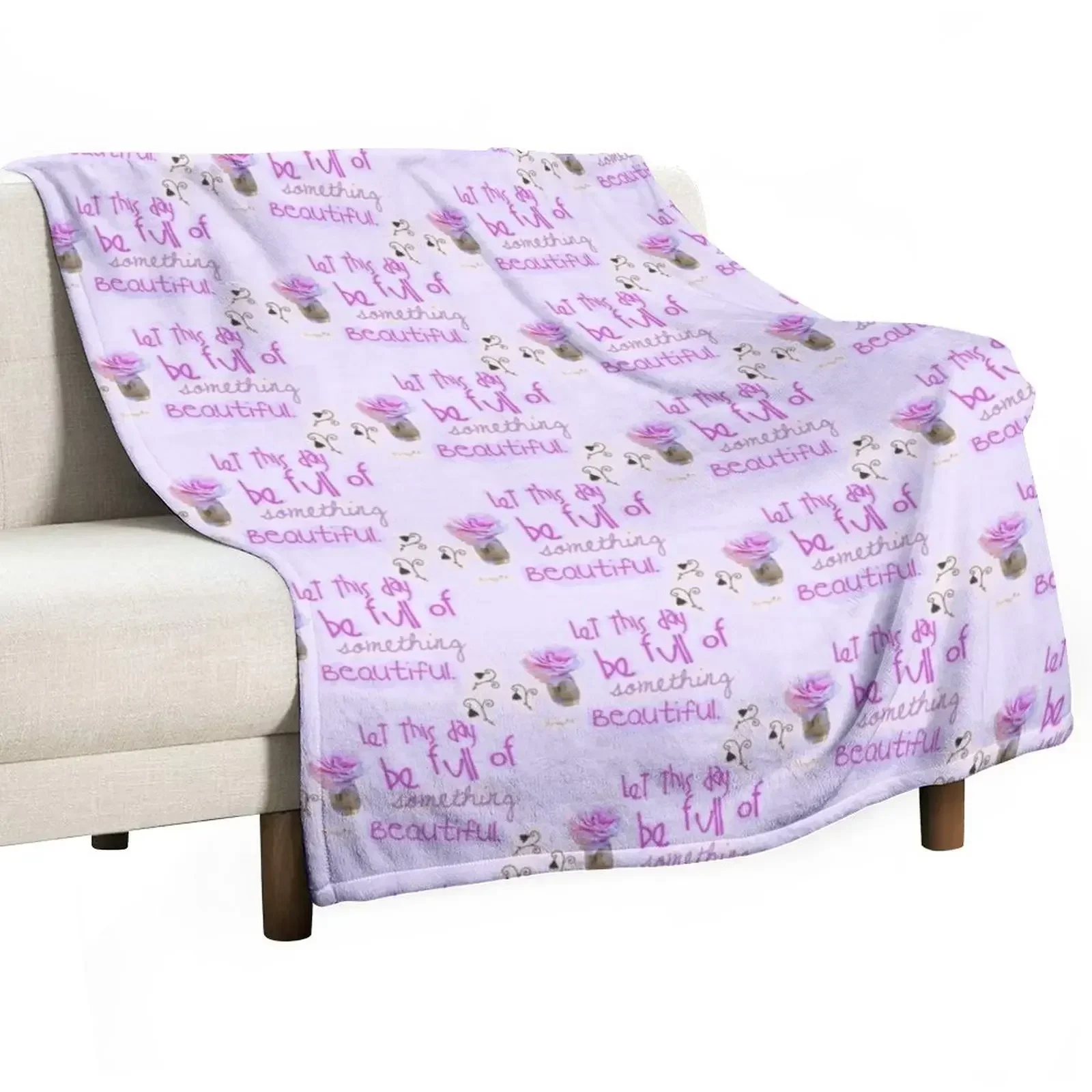 Let this day be full of something beautiful | Ordinary Holiness Collection | Elle Mognet Throw Blanket Decorative Beds Blankets