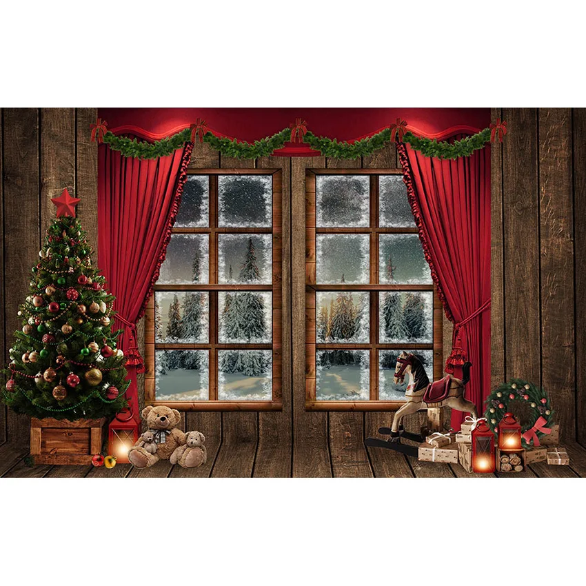 クリスマスの肖像画の写真の背景クリスマスツリー家族のインテリアの背景写真スタジオクリスマステーマの写真アクセサリー