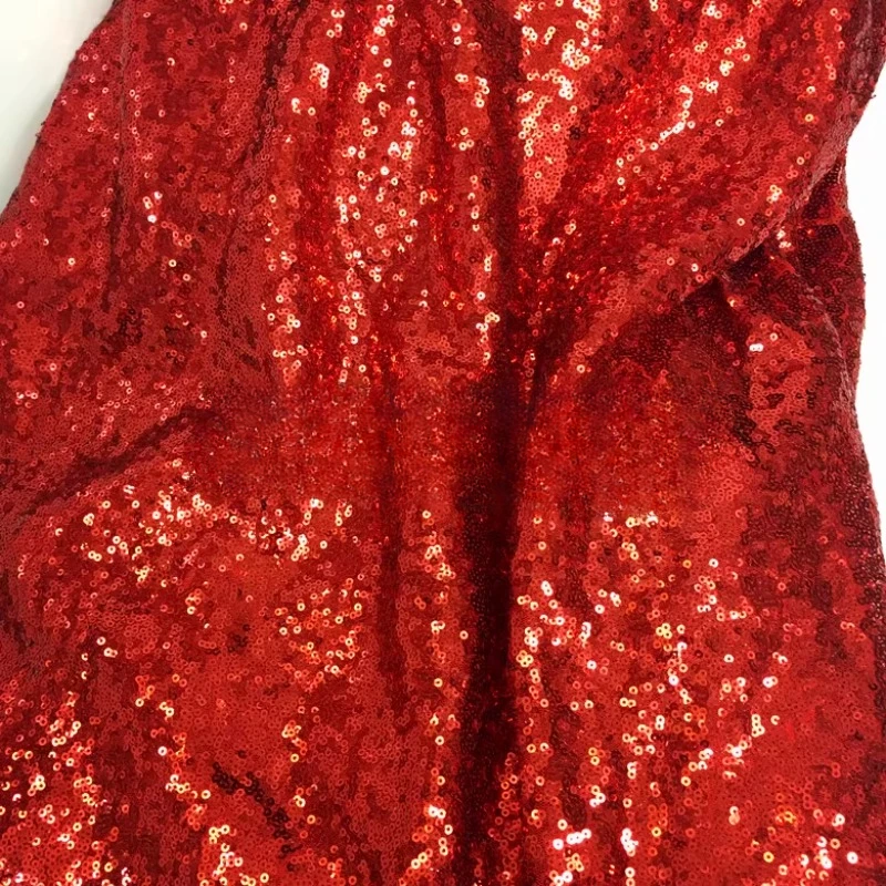 3mm Large Red Sequin Fabric  Gold Bead Special Dense Stage Dress Fabric  Fishtail Skirt Fabric