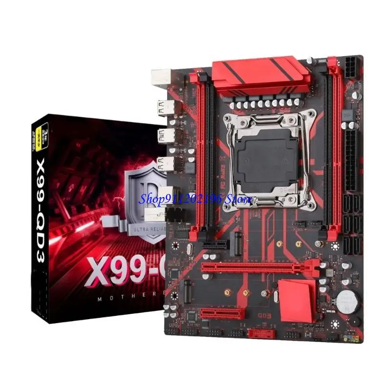 

P82A Computer Motherboard X99 QD3 SATA3.0 M.2 NVME SSD 4x DDR3 Memory Mainboard