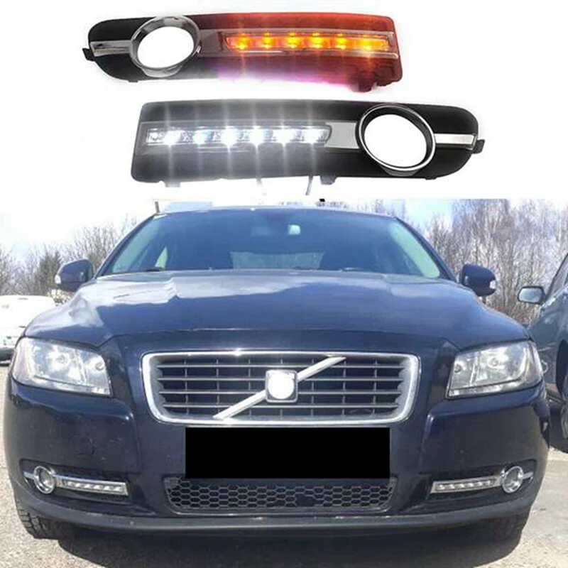 

LED DRL Daytime Running Light LED Daylight Amber & White Fog Light For Volvo S80 2007-2013