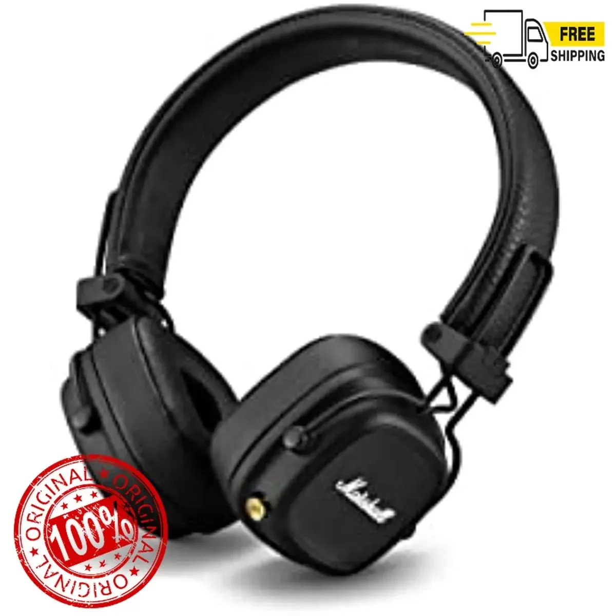 Casque Bluetooth Marshall Major IV sur oreille, écouteurs sans fil, basses profondes, pliable, casque de jeu sportif avec microphone