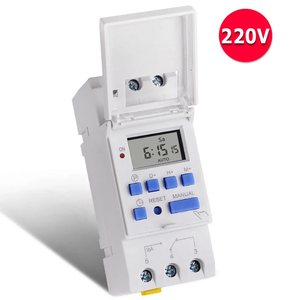 

TM615 AC220V Digital 7 Days 24hrs Programmable Timer Switch with 16 ON/OFF Each Day and 15 Groups Intelligent Combination