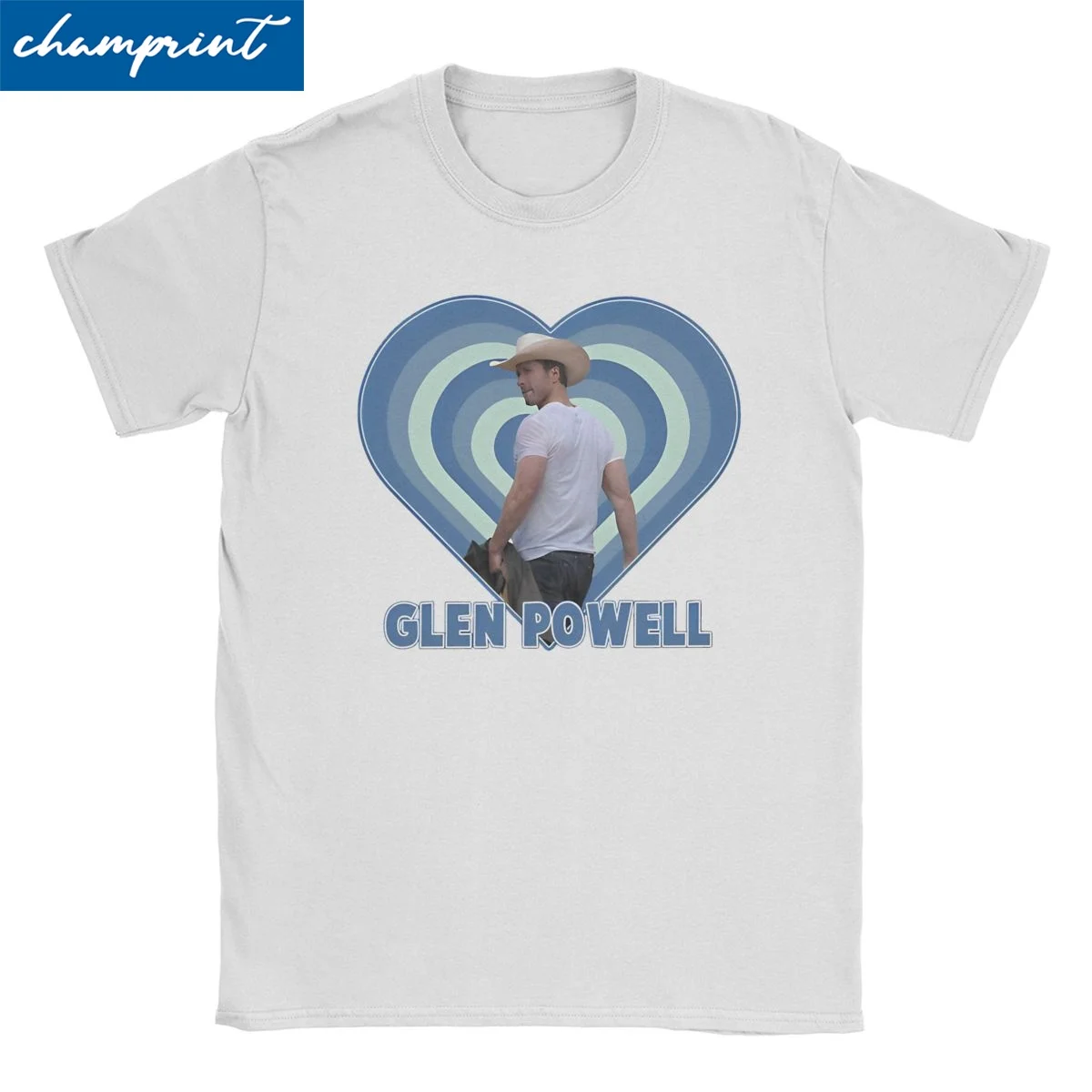 Men Women's T-Shirts Glen Powells Big Heart Funny 100% Cotton Tees Short Sleeve T Shirts Round Neck Clothes Birthday Present