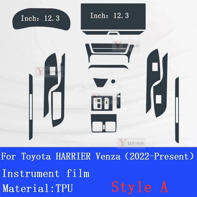 

Car Interior Center Console Transparent TPU Protective Film Anti-scratch Sticker For Toyota Harrier Venza(2022-Present)