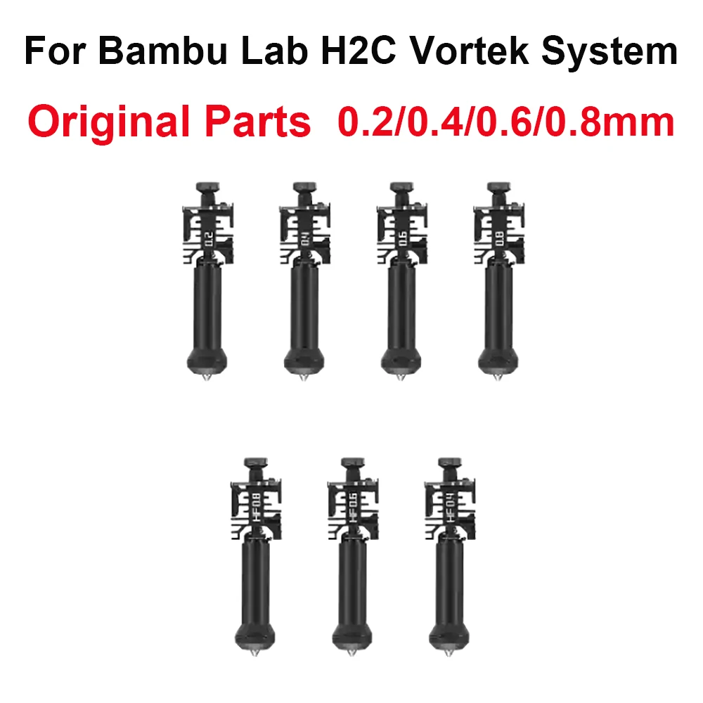 

Original For Bambu Lab H2C Vortek System Intelligent Induction Hotend 0.2/0.4/0.6/0.8mm Standard HF Hotend Upgrade Print Head