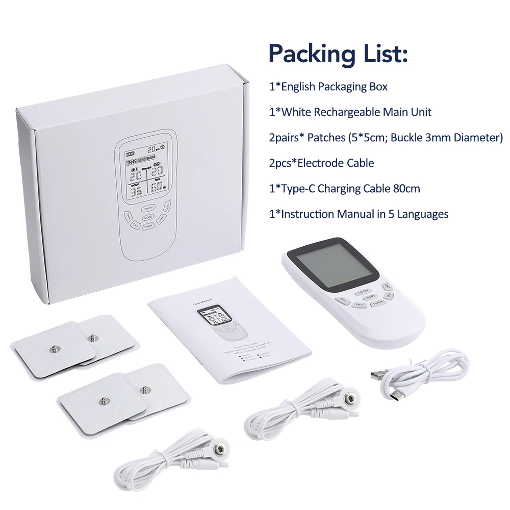 Rechargable EMS Tens Muscle Stimulator 36 Modes 20 Intensities Levels Full Body Massager ack Waist Knee Muscle Relaxation Device