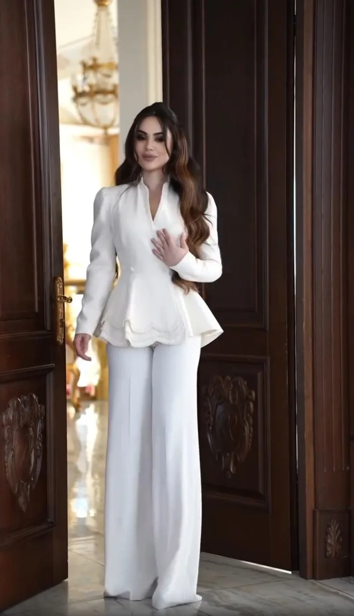 

Women Two Piece Sets Pant Skirt Set Full Sleeve V Neck Tops Mermaid Skirts A Line Lace Up Straight Pants Elegant Work Bead 2026
