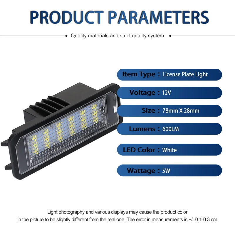 Lumières de plaque de planificateur de numéro d'ampoule de signal arrière de LED de voiture, pas courageux Canbus, blanc, Volkswagen, VW, Bora, berline, 1J, 1998-2005, style de voiture