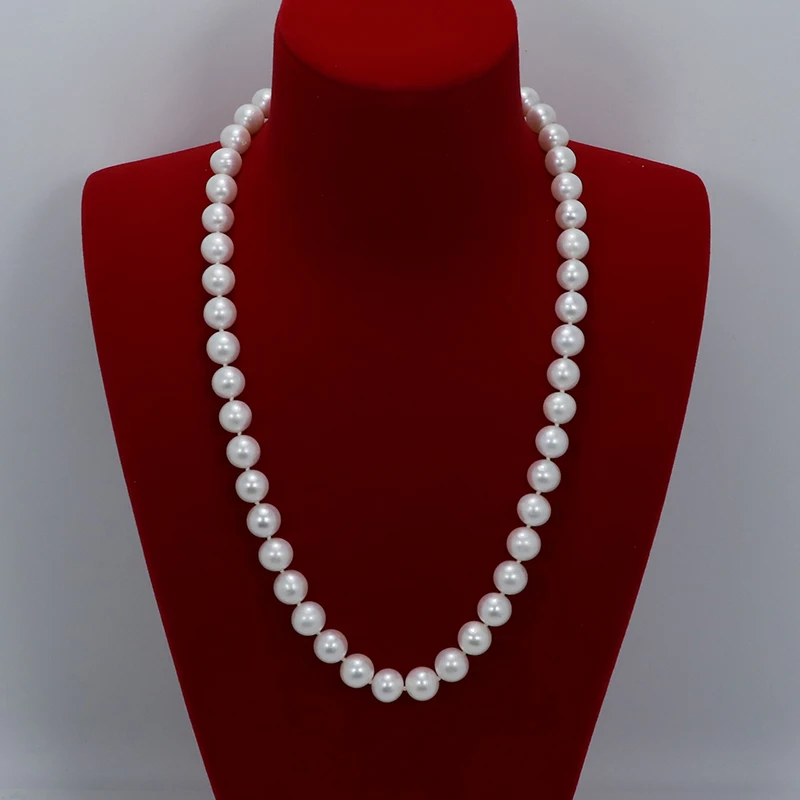 9-10 mm high-quality women pearl necklace detachable single and double-layer round highlight