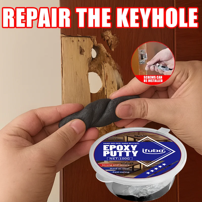 Ifubo 100G Epoxy Putty Repair Paste High Hardness Waterproof Fast Cure For Metal Plastic Wood Pipe Crack