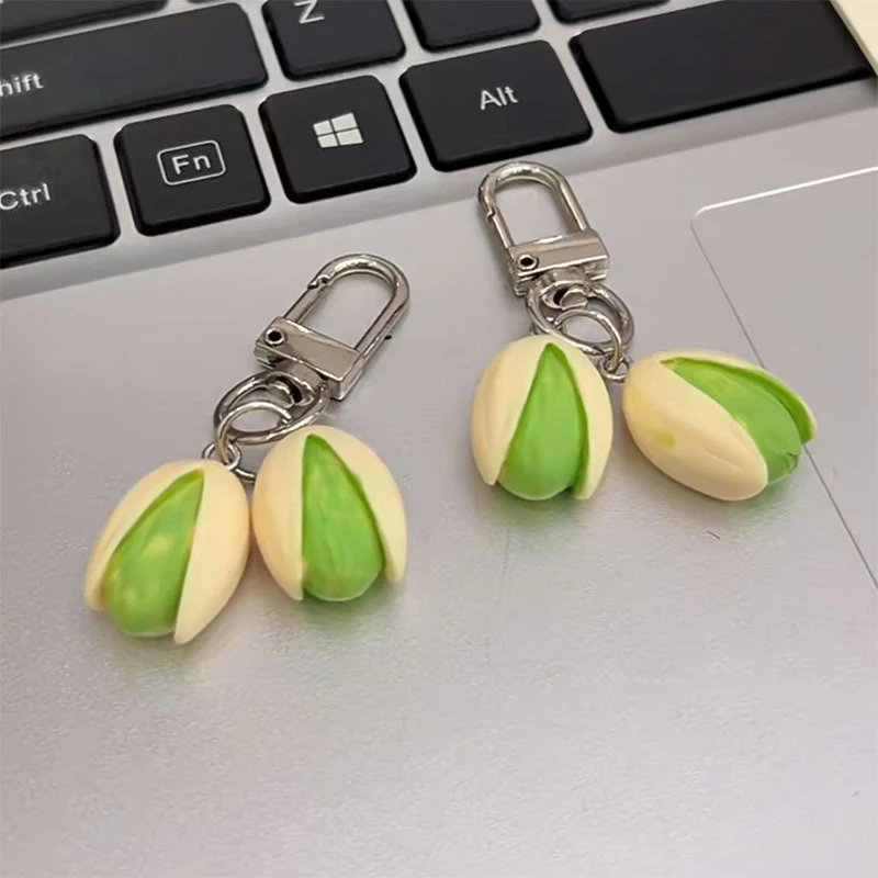 1:1 Pistachio Keychain Creative Food Series Personality Backpack Pendant Cute Lady Pendant Trinket Simulation Food