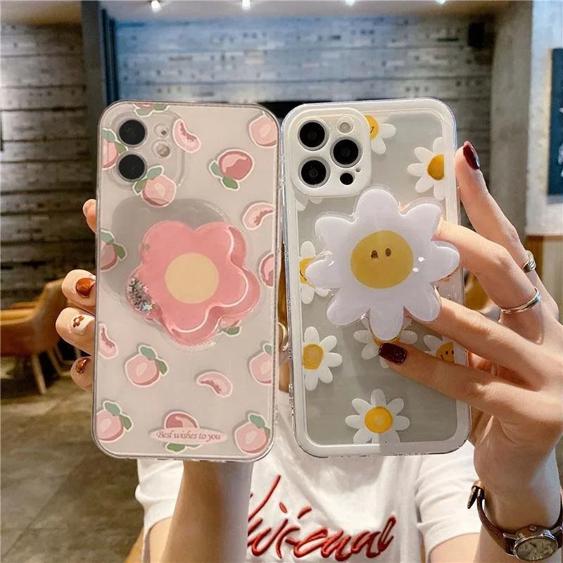

Чехол-держатель для телефона Daisy Flowers Grip Tok для Samsung Galaxy A55 A54 5G A34 A14 A15 A25 A24 S20 FE S21 S22 S23 Plus S24 S25 Ultra
