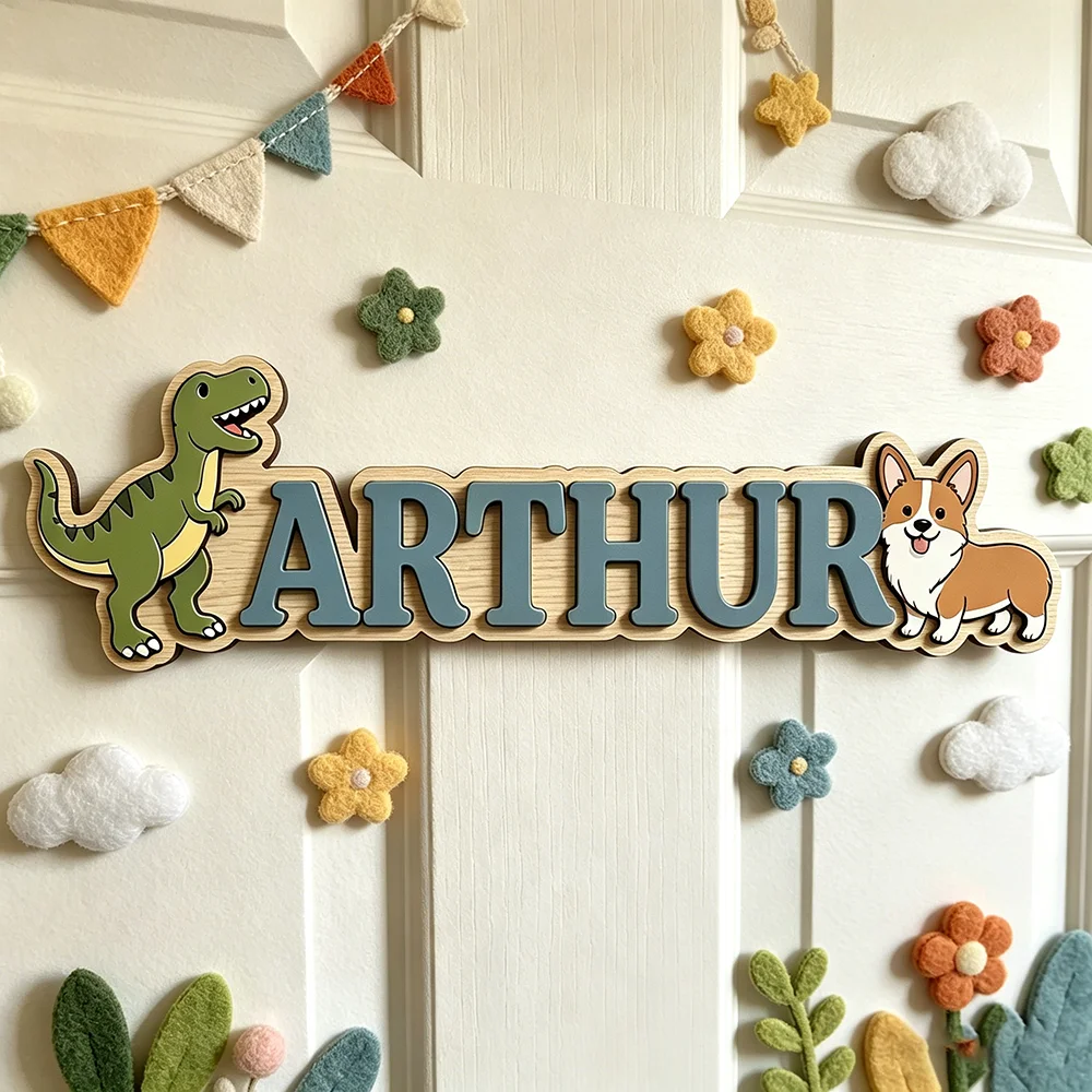 Whimsical Green T-Rex & Corgi  - огляд і ціна Baby Nursery Green