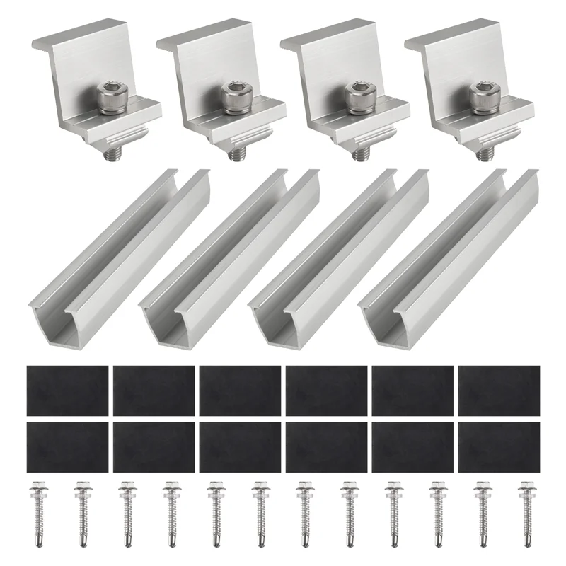 BAAJ-Solar Panel Mount Bracket Photovoltaic Panel Rail Solar Panel Mount Fastening Module With Mid For Trapezoidal Roof 35Mm Dur