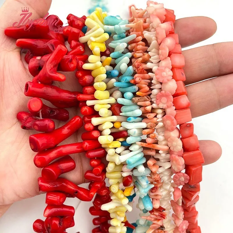 Natural Coral Stone Beads Spacer Loose Beads For Jewelry Making Strand 15Inch DIY Necklace Bracelets Earring Rings Beads