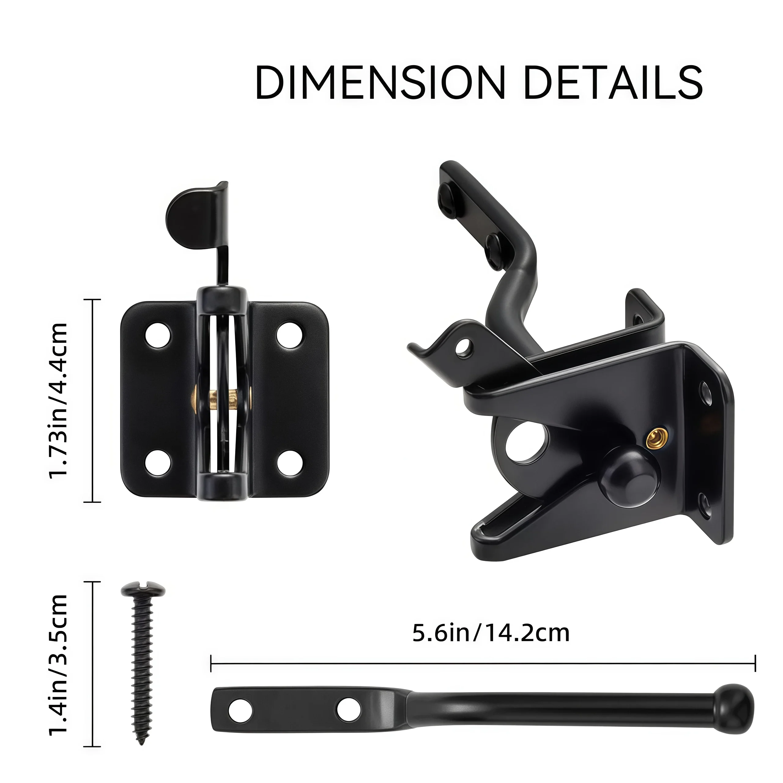 Heavy Duty Auto Gate Latch With Bolt For Farm Gate Pasture Garden Fence Carbon Steel Automatic Slam Catch Secure Garden Hardware