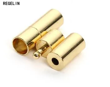 REGELIN Gold Plated jewelry Clasps Fit 2/3/4/5/6/mm Leather Cord Bracelet Connectors 5pcs/lot For DIY Bracelet Jewelry Making