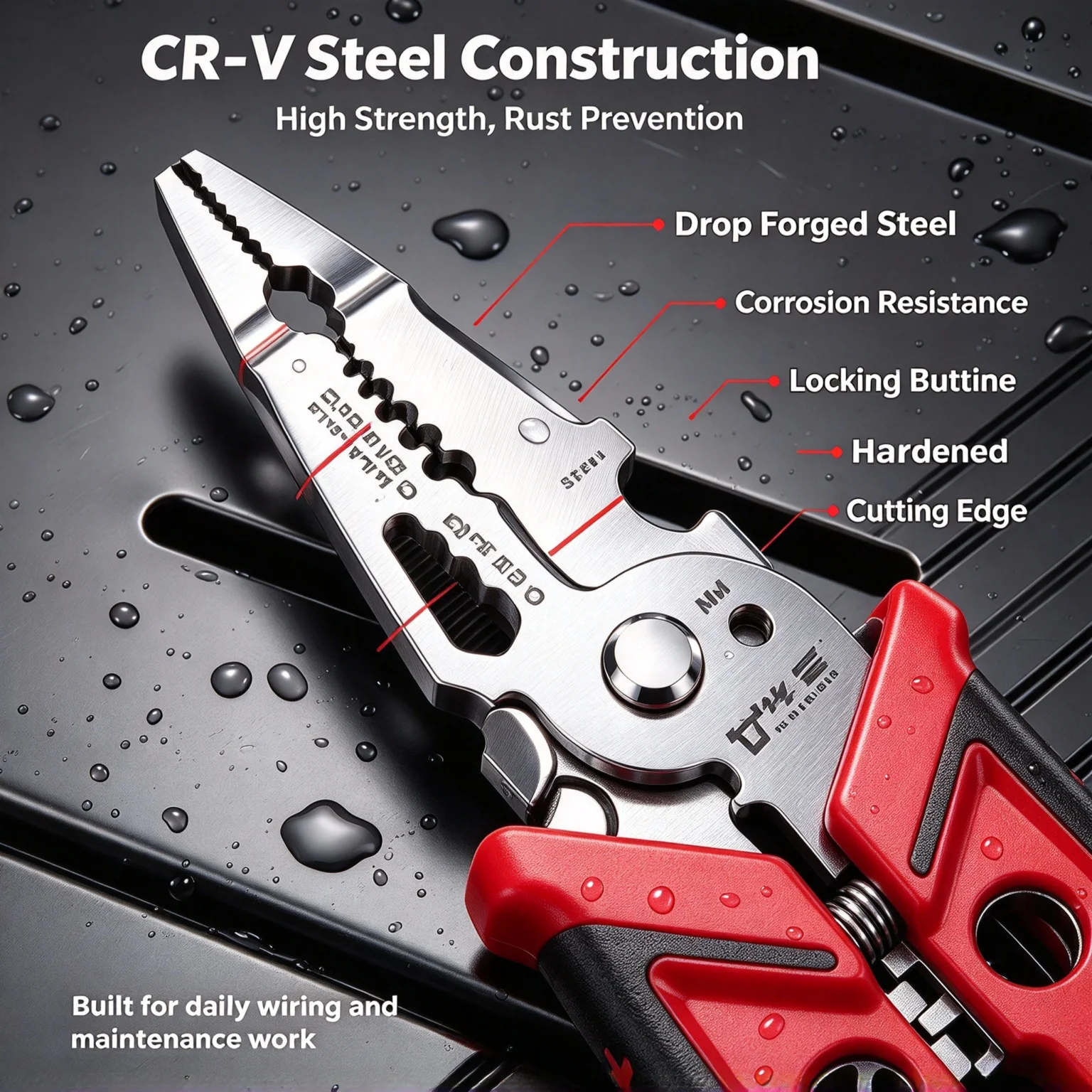 18 in 1 Electrician Pliers Multifunctional Wire Stripper Crimper Cutter Tool Professional Electrical Repair Hand Tool