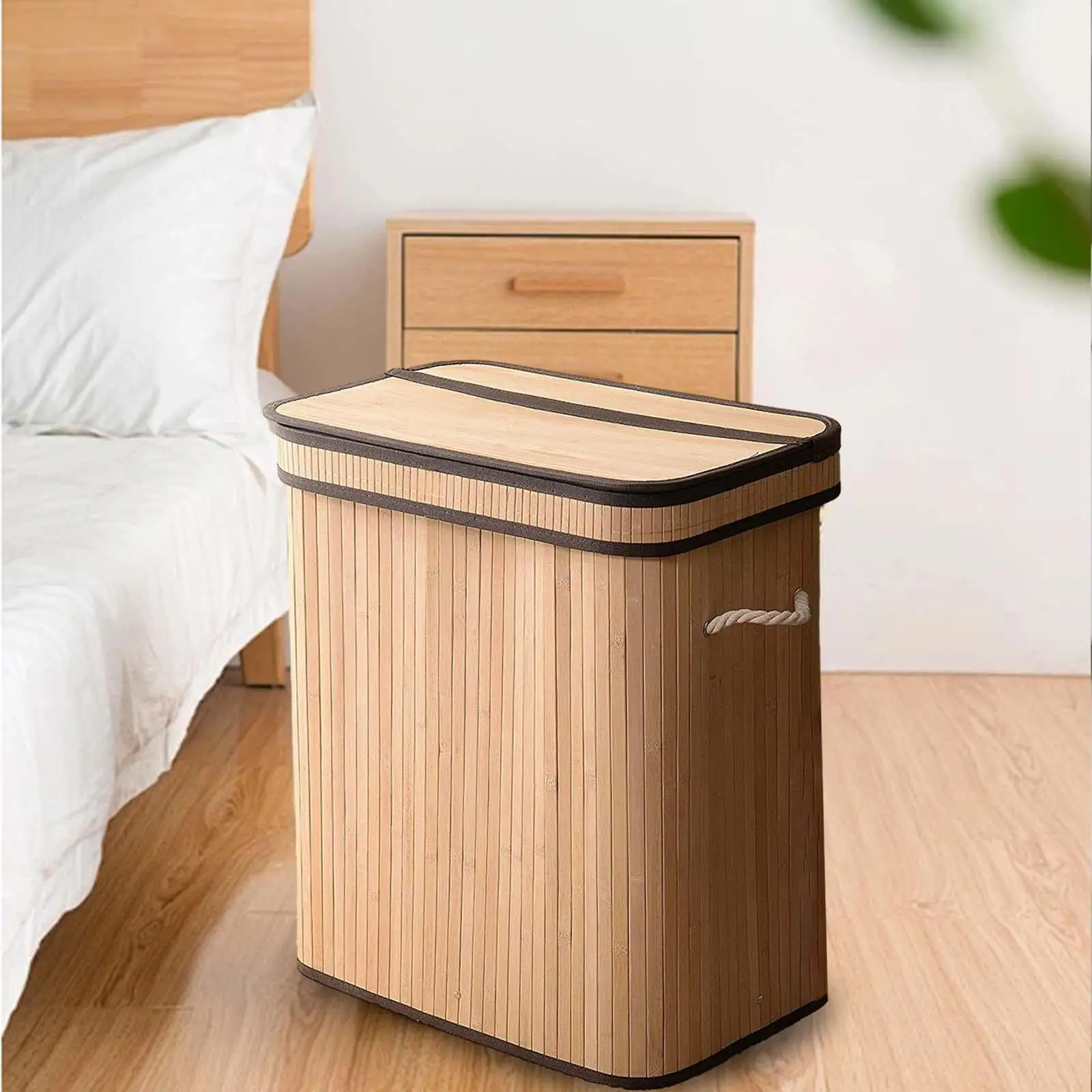 

Laundry Hamper with Lid Freestanding Laundry Basket Storage Basket for Blanket