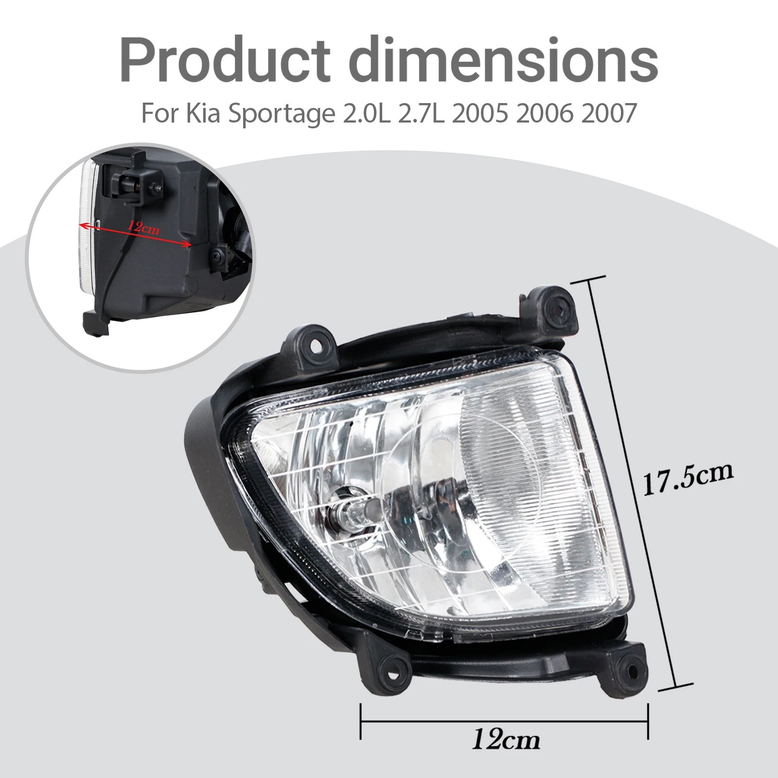 Car Left Right Front Bumper Fog light Fog Lamp For Kia Sportage 2.0 2.7 2005 2006 2007 922011F001 /922021F001 Running light lamp