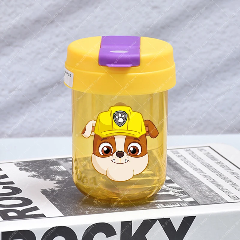 PAW Patrols 어린이 플라스틱 워터 컵 300ML Skye Chase 소년 소녀를위한 차가운 음료 주스 병 귀여운 휴대용 음료 용기 컵