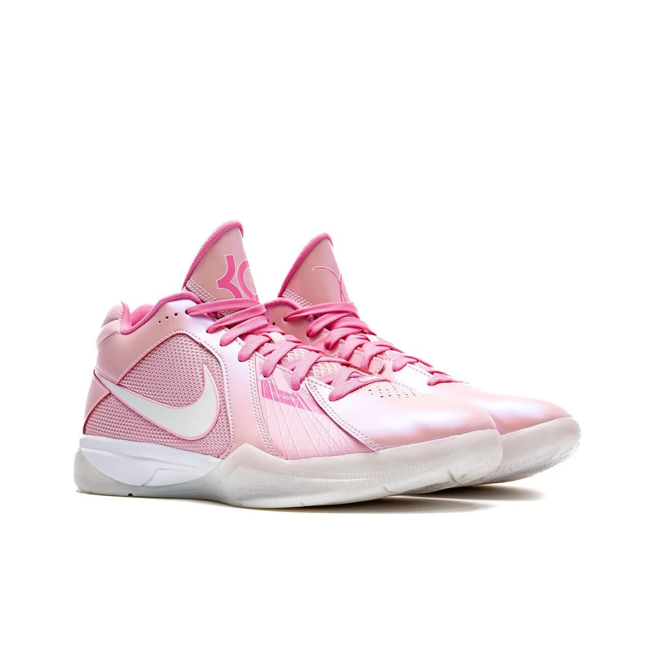 Nike KD 3 'Aunt Pearl Breast Cancer Charity Collection Lace Up Low top Basketball Shoes Men's Pink White FJ0982-600 view 4