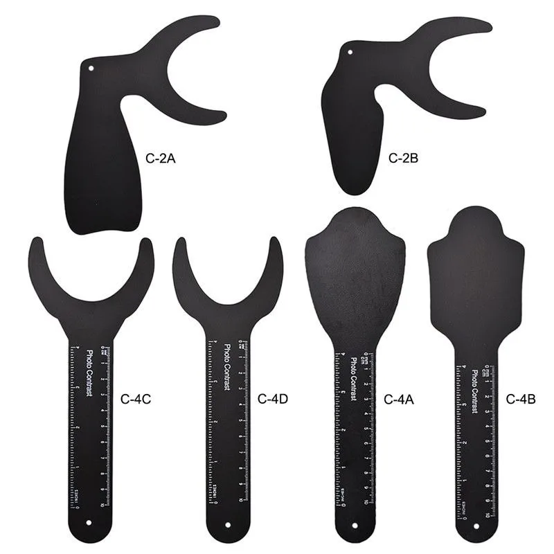 

6Pcs/Kit Dentistry Black Photo Compare Backdrop Graduated Markable for Oral Cavity Orthodontics Photography Record Compare Tools