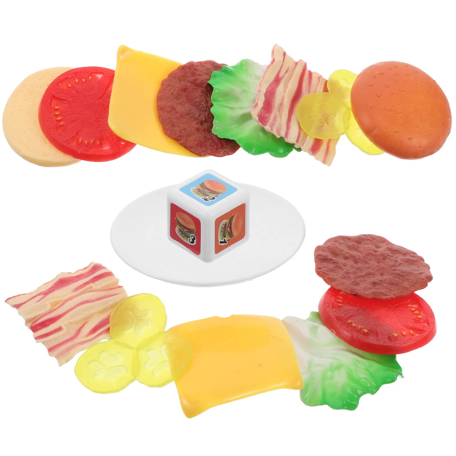 

1Set Children's Hamburger Stackable Game Colorful Layered Balance Trainer for Concentration and Educational Play