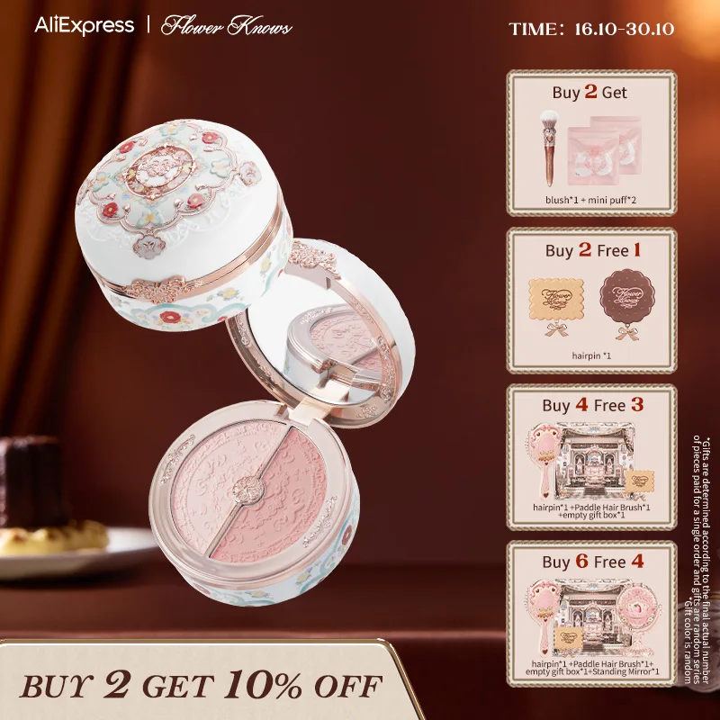 

Flower Knows Butterfly Cloud Collar Collection Rouge Box Highlighting & Blush Duo Powder Brightening Auxiliary colors 6g