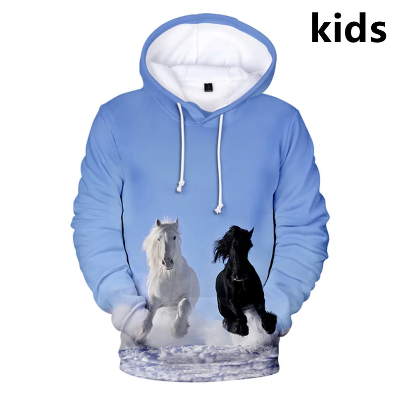 

2 To 14 Years Kids Hoodies Anime Dinosaur Horse 3D Print Hoodie Sweatshirt Boys Girls Harajuku Cartoon Jacket Children Coat