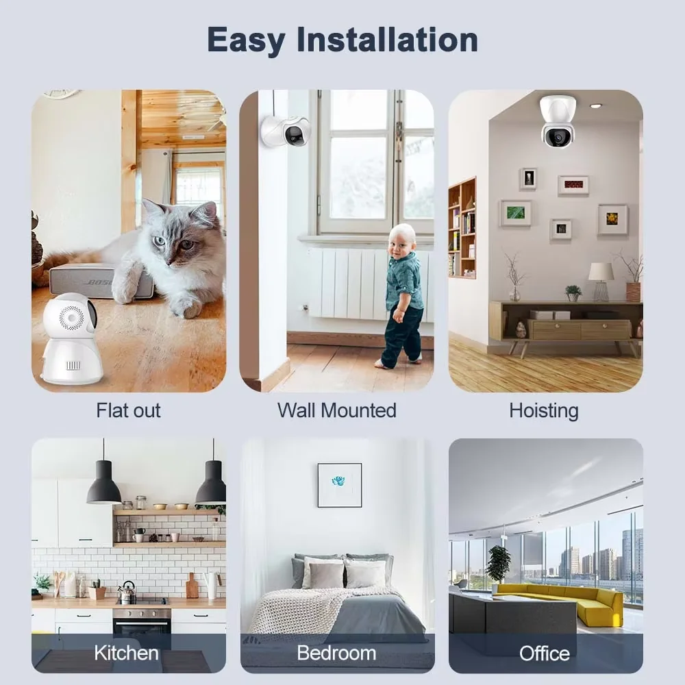 1080P كاميرا مراقبة الطفل داخلي PTZ كاميرا الحيوانات الأليفة الصغيرة كشف الحركة واي فاي كاميرات أمنية كاميرا ويب للمراقبة بالفيديو بلوتوث