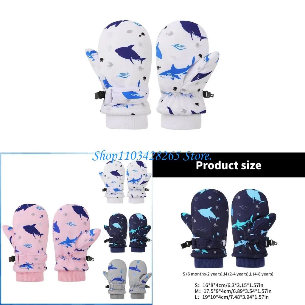 

Детские лыжные перчатки с печеной китовой рисунок сгущайте тепловые мино