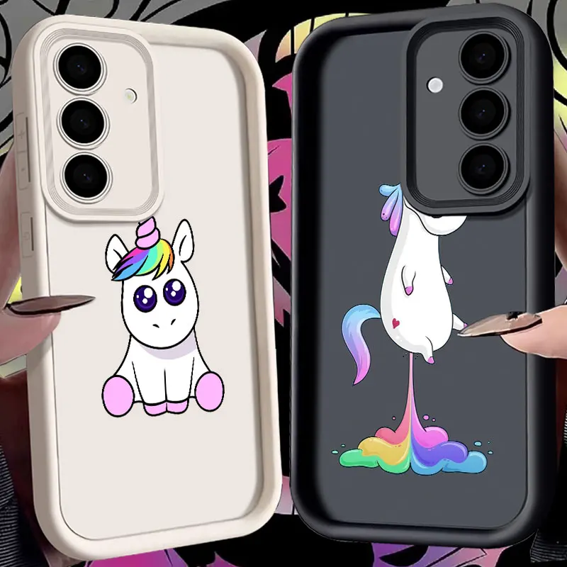 

Phone Case For Samsung S26 S25 S24 S23 S21 S20 Ultra Cartoon Funny Unicorns Rainbows Funda For Galaxy S25 S24 FE S26 Plus Cover