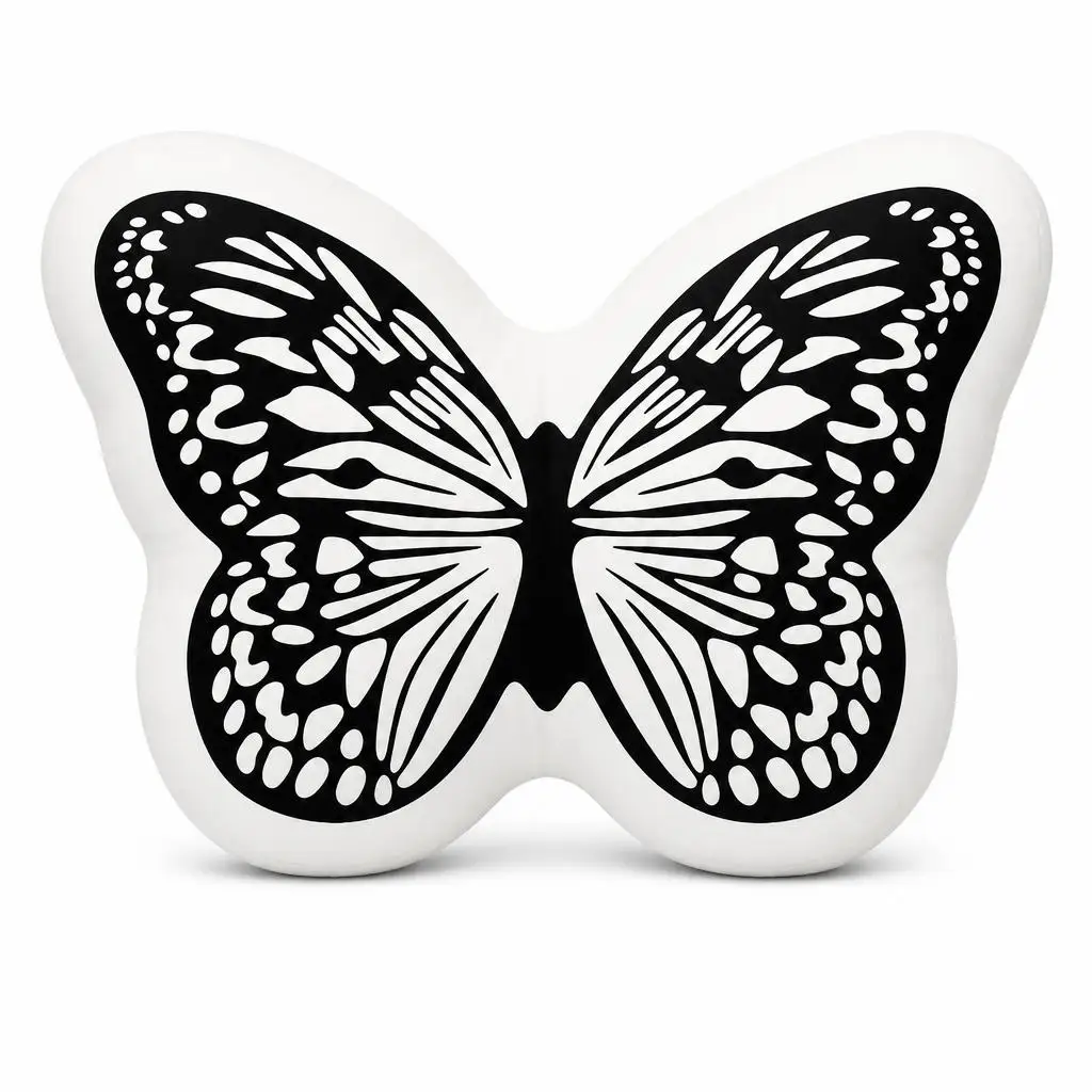 Tone Black White Butterfly Ins Style Plush Pillow Cushion Funny Stuffed Throw Pillow Home Decor Gift Sofa Bed Restaurant
