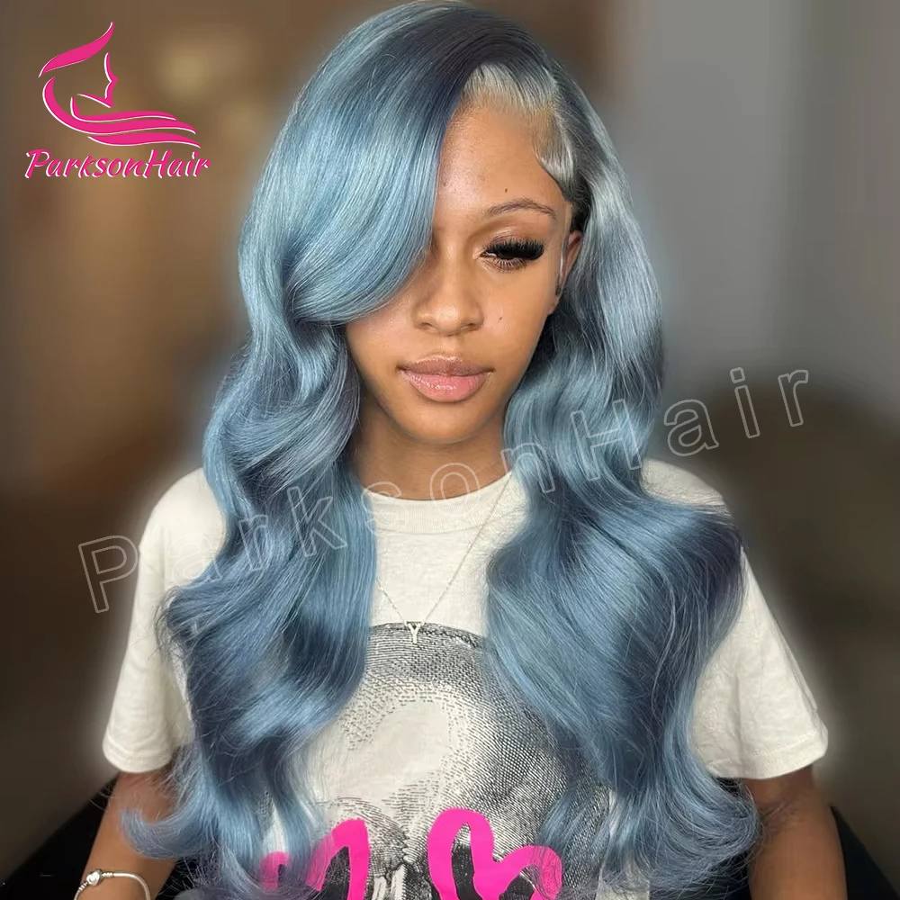 Grey 613 13x4 13x6 Transparent Lace Frontal Wig Brazilian Body Wave 613 Colored Human Hair13x6 Lace Front Wigs Pre Plcuked