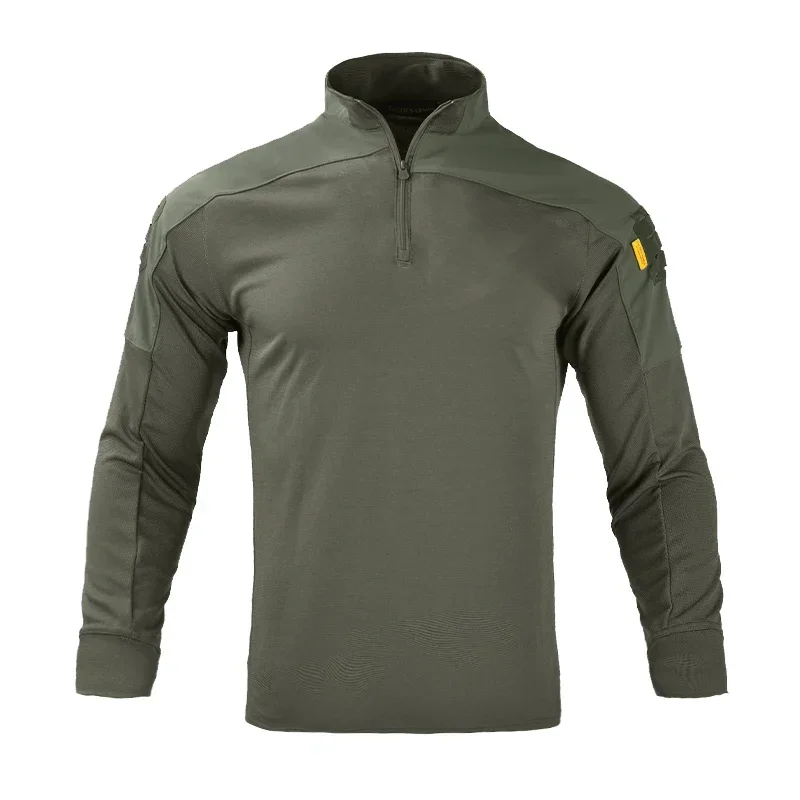 Men's Quick‑Dry Tactical Long Sleeve Shirt Breathable Lightweight Wicking Top Summer Autumn Outdoor Camping Hiking Trekking Wear