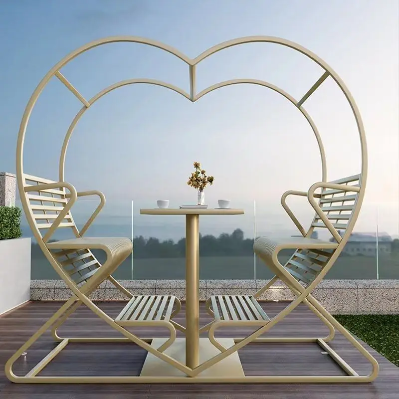 Set di mobili da giardino in metallo per adulti set di mobili da giardino in movimento di design impermeabile moderno decorazione natalizia rosa