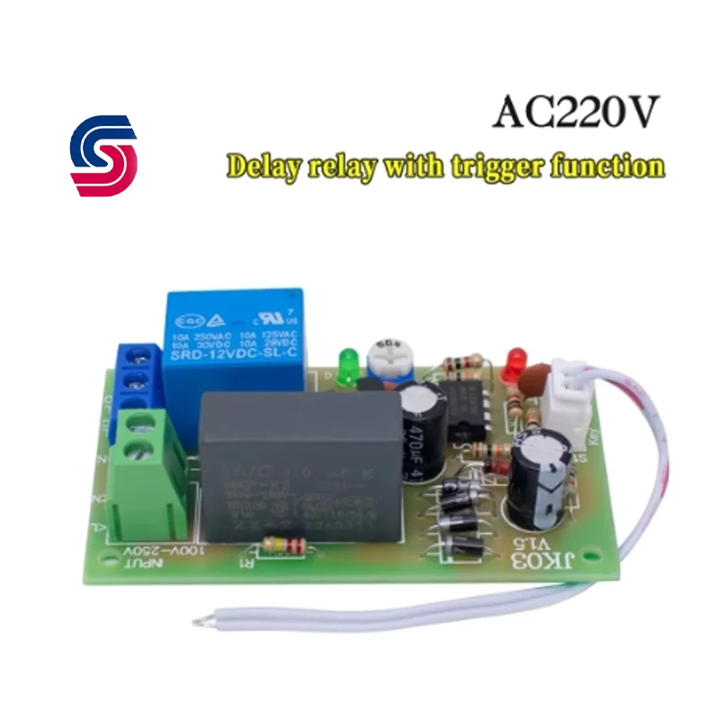 Power-on Delay Relay Board, 5 S Módulo sincronismo, adequado para Staair Light, corredor, interruptor corredor, NE555, 220V