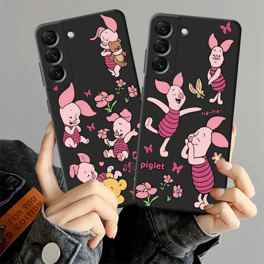 Funda de teléfono suave negra para Samsung Galaxy A70 A04 A50 A06 A20 A13 A30 A15 A03 A40 A16 A05 A10 A12 Disney Winnie The Pooh