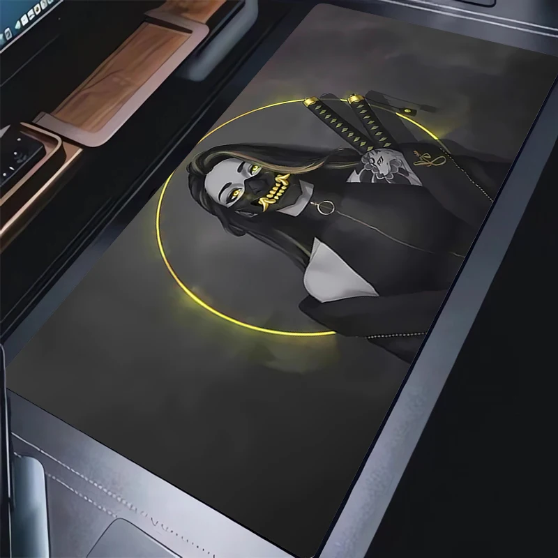 

Adorable Mouse Pad Cute Gaming Cool Desk Mat For Girls Non-Slip Soft Surface Computer Devil Oni Mask Mousepad For Office & Home