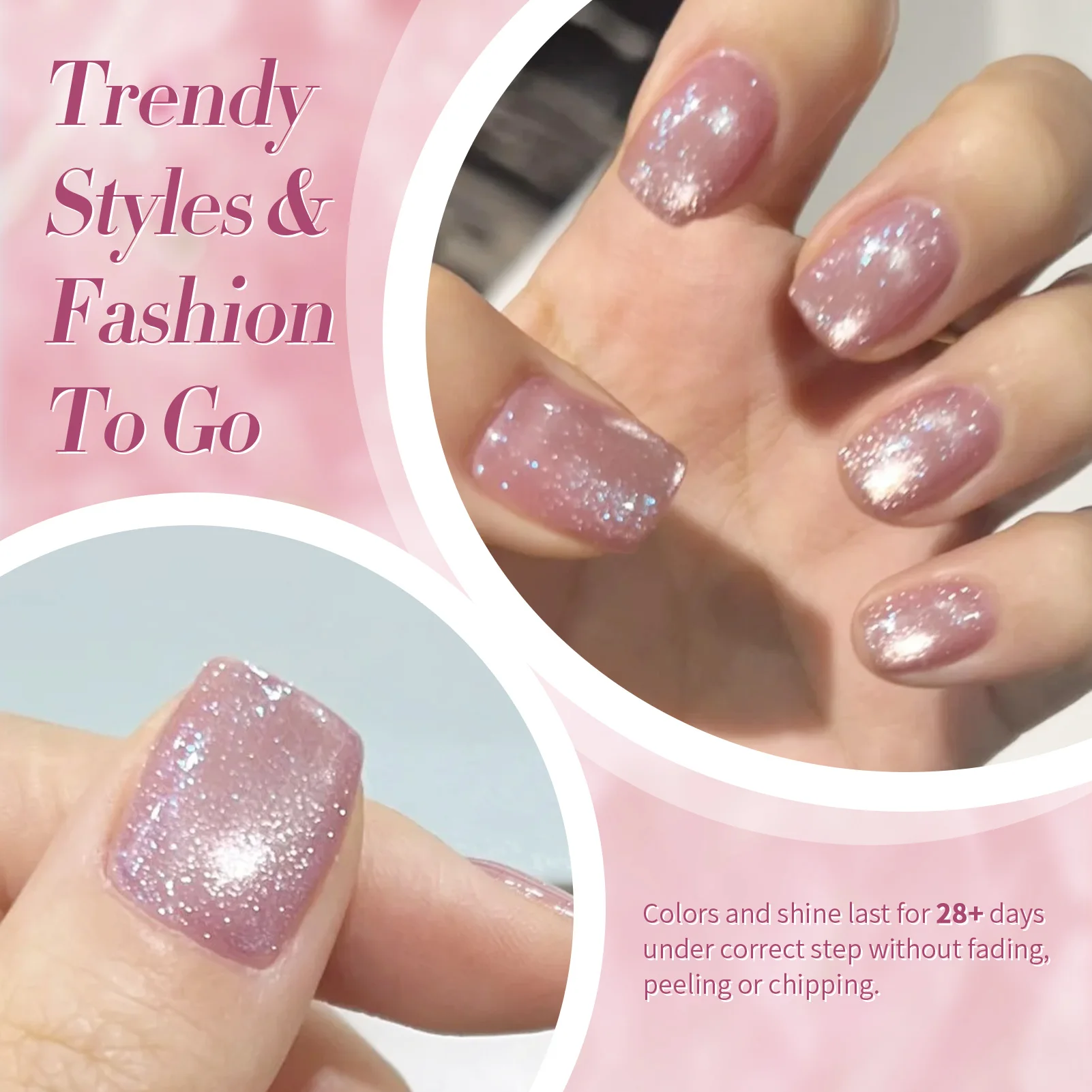 BORN PRETTY 6 個ピンクオーシャンキャットネイルジェルポリッシュセットマグネットスティックゼリーホログラフィック磁気ネイルキットサロンアートマニキュア