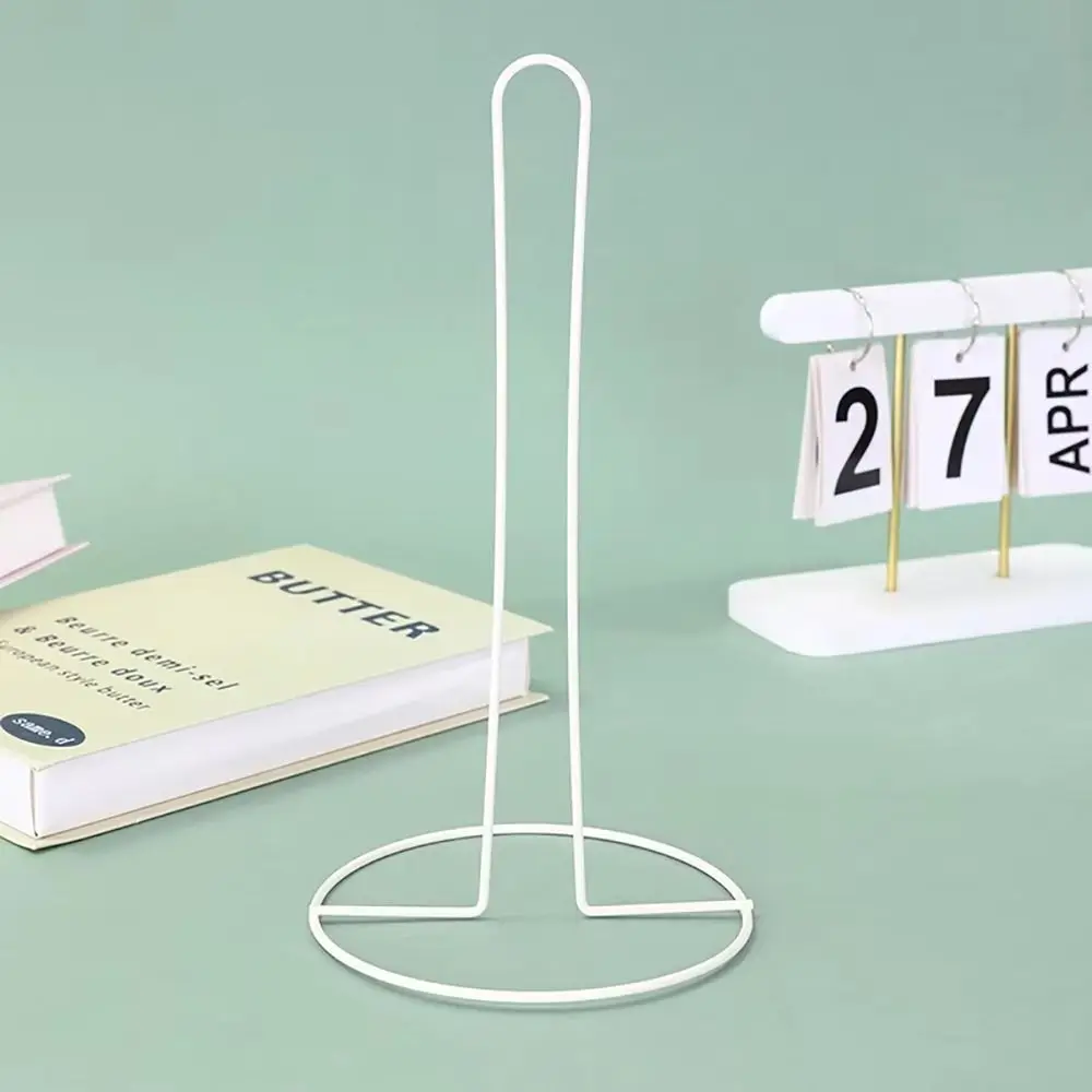 1Pcs New One-handed Tear Roll Paper Towel Holder Black/Silver Vertical Tissue Stand Free Standing Kitchen Storage Accessories